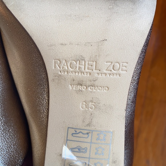 Rachel Zoe Gold Mika Metallic Leather Block Heel Mules women’s size 6.5 - Picture 9 of 16